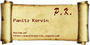 Panitz Korvin névjegykártya